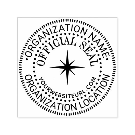 8 P Star Generic Custom Officiële Seal Naam LOC UR Zelfinktende Stempel (Design)