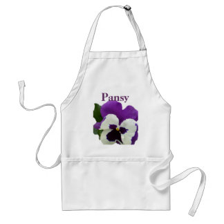 8 Paarse White Pansy Standaard Schort