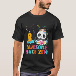 8 Panda Eenhoorn Geweldige sinds 2014 8th T-shirt