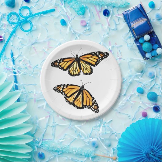 8 Papier Borden Monarch Pair Papieren Bordje (Feest)