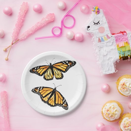 8 Papier Borden Monarch Pair Papieren Bordje (Feest)