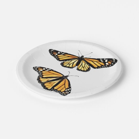 8 Papier Borden Monarch Pair Papieren Bordje (Gekanteld)