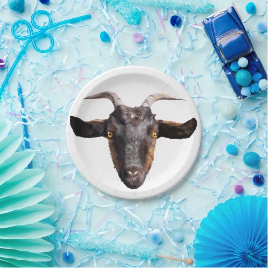 8 Papieren Borden Zwart & Tan Goat Papieren Bordje (Feest)