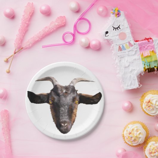 8 Papieren Borden Zwart & Tan Goat Papieren Bordje (Feest)