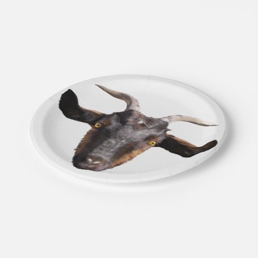8 Papieren Borden Zwart & Tan Goat Papieren Bordje (Gekanteld)