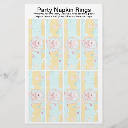 8 per vel Safari Baby shower Paper Napkin Rings Flyer (Voorkant)
