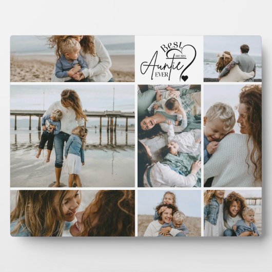 8 Personalized Best Aunt Photo Collage Fotoplaat (Voorkant)