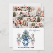 8 Photo Blue Chinoiserie Nutcracker Christmas Feestdagenkaart (Voorkant)