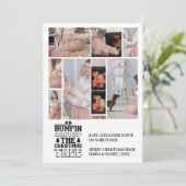 8 Photo Christmas Tree Pregnancy Announcement Feestdagenkaart (Staand voorkant)