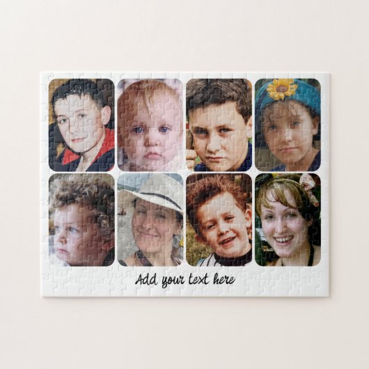 8 photo collage add text legpuzzel (Horizontaal)
