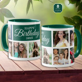 8 Photo Collage Green Happy Birthday     Mok