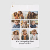 8 Photo Collage - Modern Minimal Zwart-wit Golfhanddoek (Voorkant)
