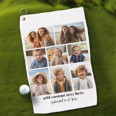 8 Photo Collage - Modern Minimal Zwart-wit Golfhanddoek