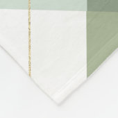 8 Photo Collage Monogram Sage Green Gingham Plaid Fleece Deken (Hoek)