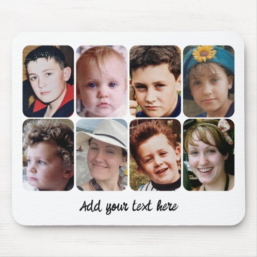 8 photo collage white black muismat (Voorkant)