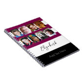 8 photo custom name maroon notitieboek (Rechterzijde)