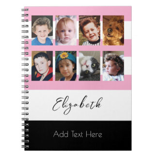 8 photo custom name pink notitieboek