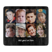 8 photo custom text black snijplank (Voorkant)