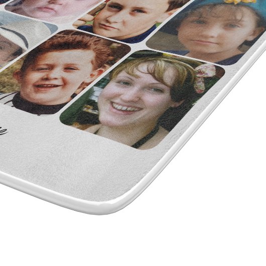 8 photo custom text white snijplank (Hoek)