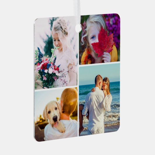 8 Photo Double Sided Metal Rond Ornament (Voorkant Rechts)