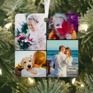 8 Photo Double Sided Metal Rond Ornament