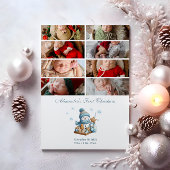 8 Photo First Christmas Birth Announcement Feestdagenkaart
