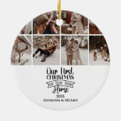 8 Photo Minimalist Christmas First Home Keramisch Ornament (Achterkant)