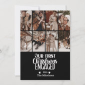 8 Photo Minimalist First Christmas Engaged Feestdagenkaart (Voorkant)