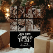8 Photo Minimalist First Christmas Engaged Feestdagenkaart