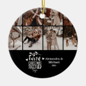 8 Photo Minimalist First Christmas Together Keramisch Ornament (Voorkant)