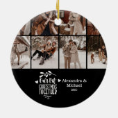 8 Photo Minimalist First Christmas Together Keramisch Ornament (Achterkant)