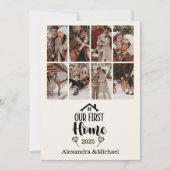 8 Photo Minimialist Christmas Our First Home Feestdagenkaart (Voorkant)