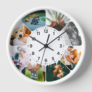 8 Photo Ronde Clock White