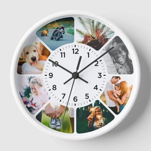 8 Photo Ronde Clock White (Voorkant)