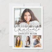 8 Photo Simple Modern Bold Class Year Graduation Aankondiging (Voorkant)
