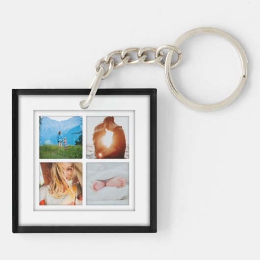 8 Photo Square Sjabloon Inlay Double Sided Sleutelhanger (Achterkant)