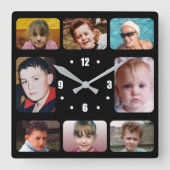 8 photo white black vierkante klok (Voorkant)