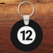 8 Pool Ball 12 Biljart Kostuum Halloween Groep M Sleutelhanger (Voorkant)