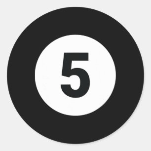 8 Pool Ball 5 Biljart Kostuum Halloween Groep Ma Ronde Sticker