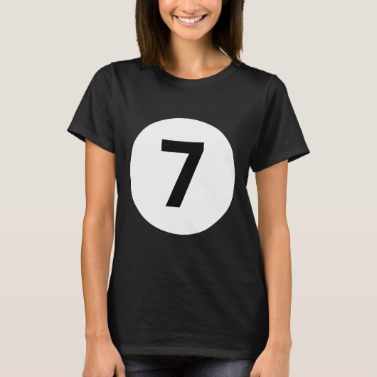 8 Pool Ball 7 Biljart Kostuum Halloween Groep Ma T-shirt (Voorkant)