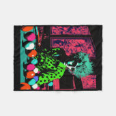 8-pool biljartfans Retro Pop Art Style Biljart Fleece Deken (Voorkant (Horizontaal))