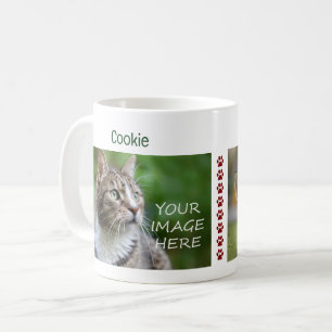8 Pootafdrukken 2 Foto's Namen van Katten Moderne  Koffiemok