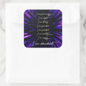 8 Positieve bevestigingen voor overvloed en succes Vierkante Sticker (Tas)