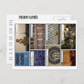8 postales "French Clichés" con poema en Francés Briefkaart (Voorkant / Achterkant)