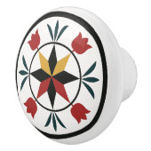 8-Pt Star Tulpen Pennsylvania Nederlandse Hex Sign Keramische Knop (Rechts)