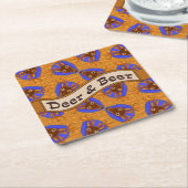 8-punts Buck Deer Hunting Trophy on Wood Grain Kartonnen Onderzetters (Schuin)