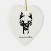 8-punts Buck White Tail Deal Keramisch Ornament (Rechts)