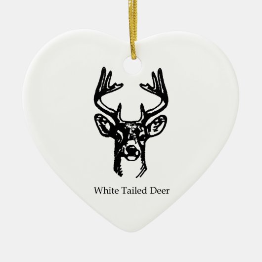 8-punts Buck White Tail Deal Keramisch Ornament (Voorkant)