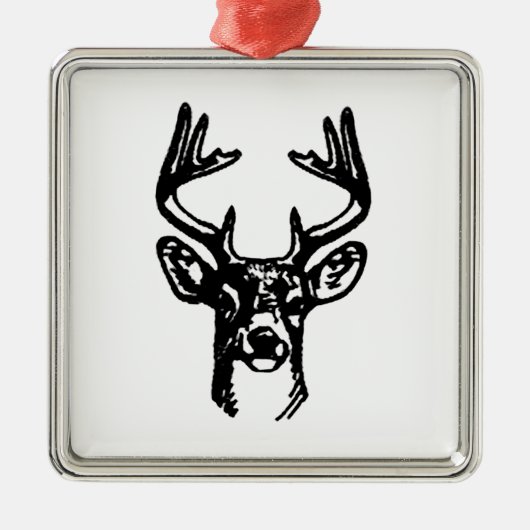 8-punts Buck White Tail Deal Metalen Ornament (Voorkant)