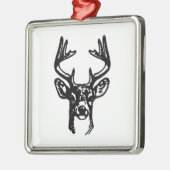 8-punts Buck White Tail Deal Metalen Ornament (Links)
